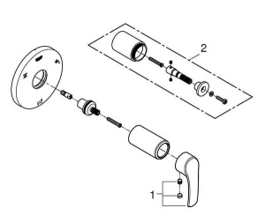Переключатель режимов встраиваемый Grohe Eurosmart 19972002 (3 функции), хром