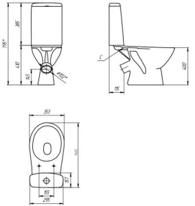 Напольный унитаз Cersanit Just 031 (S-KO-JUS031-3/6-PL-W), белый