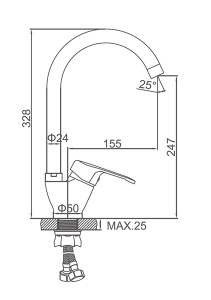Смеситель для кухонной мойки Ledeme L5932-2