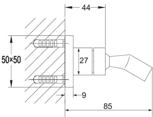 Держатель для душевой лейки Omnires 8859/KCR