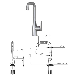 Смеситель для кухонной мойки Teska Teco E4206