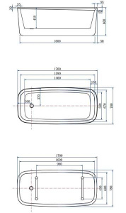 Акриловая ванна Allen Brau Infinity 3 2.21003.20/PGM / 2.21003.21/PGM, 170х78, белый матовый, платиново-серый