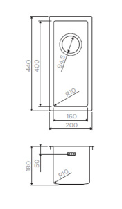 Кухонная мойка Omoikiri Taki 20-U/IF-GB