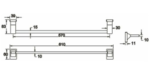 Держатель для полотенец Rose RG1617H