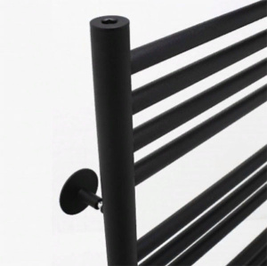 Полотенцесушитель Gloss&Reiter Line Л G1 (полимер, МУАР Black Rall MO9005) нижнее подключение, 50х100 17 перекладин 1 дюйм, черный
