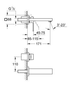 Смеситель встраиваемый Grohe Eurocube 19895000, хром