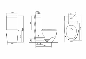 Напольный унитаз Triton-Pro Tornado Corso TR-CO-3806, белый