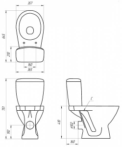 Напольный унитаз Cersanit Mito Koral 011, белый