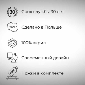 Акриловая ванна Polimat Mango темно-синяя, 150х75