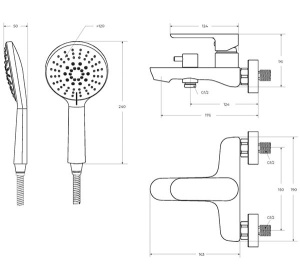 Смеситель для ванны Cezares STYLUS-VD-IN