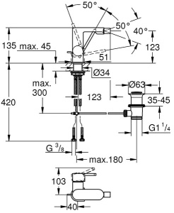Смеситель для биде Grohe Plus 33241003