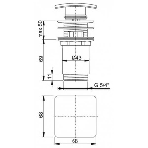 Донный клапан AlcaPlast A393-BL-01 Click Clack