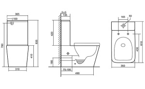Напольный унитаз SantiLine SL-5028MB, черный матовый
