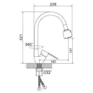 Смеситель для кухонной мойки Wisent WP53028F