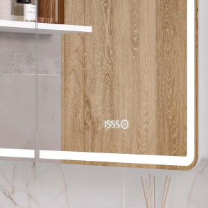 Шкаф-зеркало Equil Nice LED 70 / 80 с часами, 70х80, белый