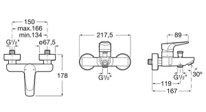 Смеситель для ванны Roca Atlas 5A0290C0M