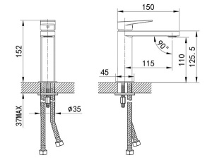 Смеситель для умывальника Iddis Bridge BRDSB00i01