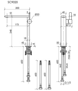 Смеситель для умывальника Sancos Linn SC9020MB