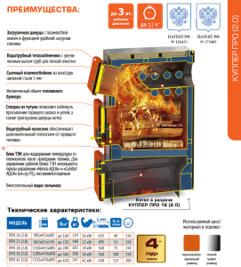 Твердотопливный котел ТЕПЛОДАР Куппер ПРО 28 (2.0)