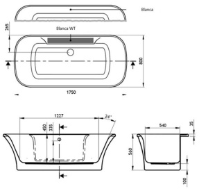 Акриловая ванна Vagnerplast Blanca WT