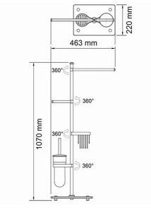 Многофункциональная стойка для туалета Wasserkraft K-1248