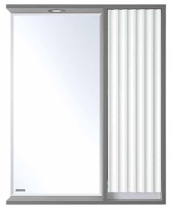 Шкаф-зеркало Brevita Balaton 65  / 75 / 80, 65x80/белый/серый