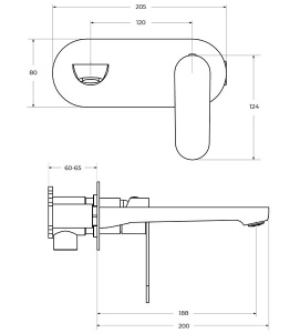 Смеситель встраиваемый Cezares STYLUS-BLI1-IN-W0 для умывальника