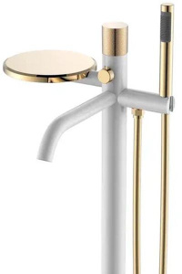Смеситель для ванны Boheme Stick 129-WG.2 White Touch Gold напольный