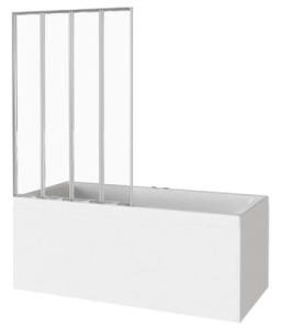 Душевая шторка на ванну Good Door SCREEN GR4-100 C-CH профиль хром, 100х140, прозрачный