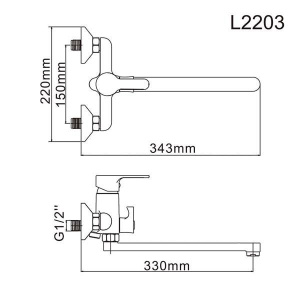 Смеситель для ванны Ledeme H03 L2203W