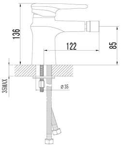 Смеситель для биде Lemark Status LM4408C