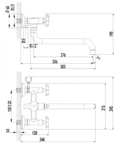 Смеситель для ванны Lemark Practica LM7551C