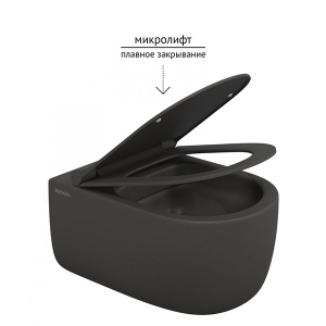 Подвесной унитаз Berges Ego XL Rimless 080218, матовый антрацит