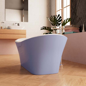Акриловая ванна Frank F6104 White / Light Blue, 170х75, белый, светло-синий
