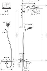 Душевая стойка Hansgrohe Crometta S 240 Showerpipe 27320000