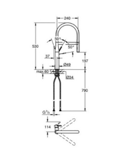 Смеситель для кухонной мойки Grohe Essence 30294A00 / 30294AL0, темный графит глянец