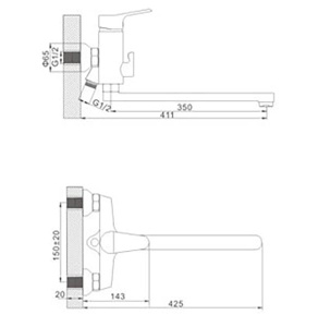 Смеситель для ванны Gerhans K13110