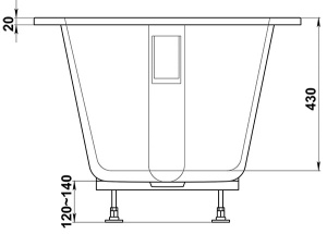 Ванна из искусственного камня BAS Марбея белая матовая Solid Surface