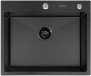 Кухонная мойка Arfeka Eco AR 60 Black / Black Decor с дозатором и роллер-матом, 60х50, черный