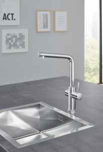 Смеситель для кухонной мойки Grohe Red Duo 30325001 / 30325DC1 в комплекте с бойлером, хром