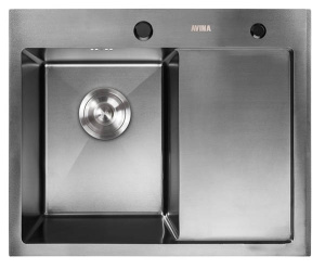 Кухонная мойка Avina HM5848 PVD (графит) с коландером и дозатором