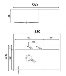 Кухонная мойка Gerhans K35848B-L / K35848B-R