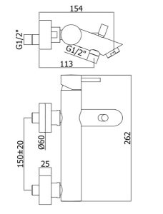 Смеситель для ванны Paffoni Light LIG022BO