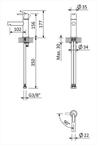 Смеситель для умывальника Bruma Leaf 1670007MM