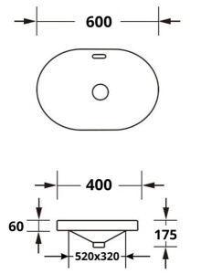 Комплект 2 в 1 умывальник Roxen Batt 110155-B с донным клапаном