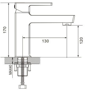 Смеситель для умывальника Rose R1801H-1 / R1801T-1