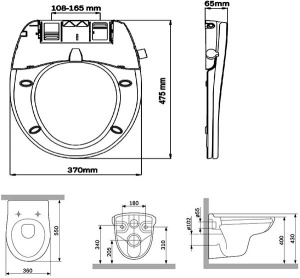 Подвесной унитаз AM.PM Sense CCM741700 с механической крышкой-биде Clean Care