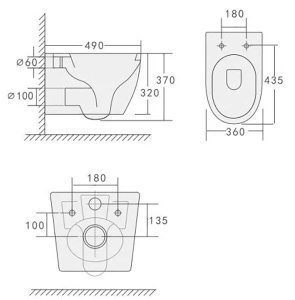 Подвесной унитаз Cerutti Orlter Aria UF CT10572 безободковый