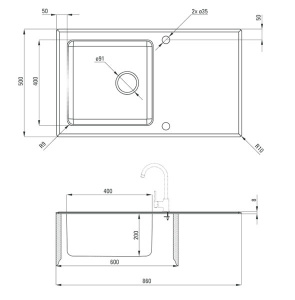 Кухонная мойка Deante Pallas ZSP-0C2C