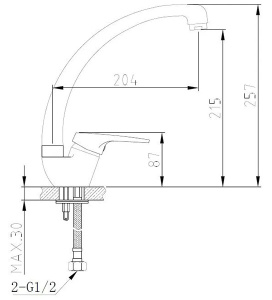 Смеситель для кухонной мойки AV Engineering AVFCB4-A151-202